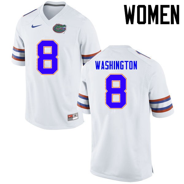 Florida Gators Women #8 Nick Washington College Football Jersey White